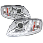 1997-2004 Ford F-150 / 1997-2002 Expedition Projector Headlights w/ SMD LED Light Strip (Chrome Housing/Clear Lens)