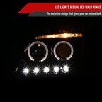 1997-2004 Ford F-150 / 1997-2002 Expedition Dual Halo Projector Headlights (Jet Black Housing/Clear Lens)