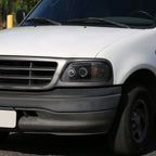 1997-2004 Ford F-150 / 1997-2002 Expedition Dual Halo Projector Headlights (Jet Black Housing/Clear Lens)