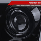 1997-2004 Ford F-150 / 1997-2002 Expedition LED C-Bar Projector Headlights (Glossy Black Housing/Smoked Lens)