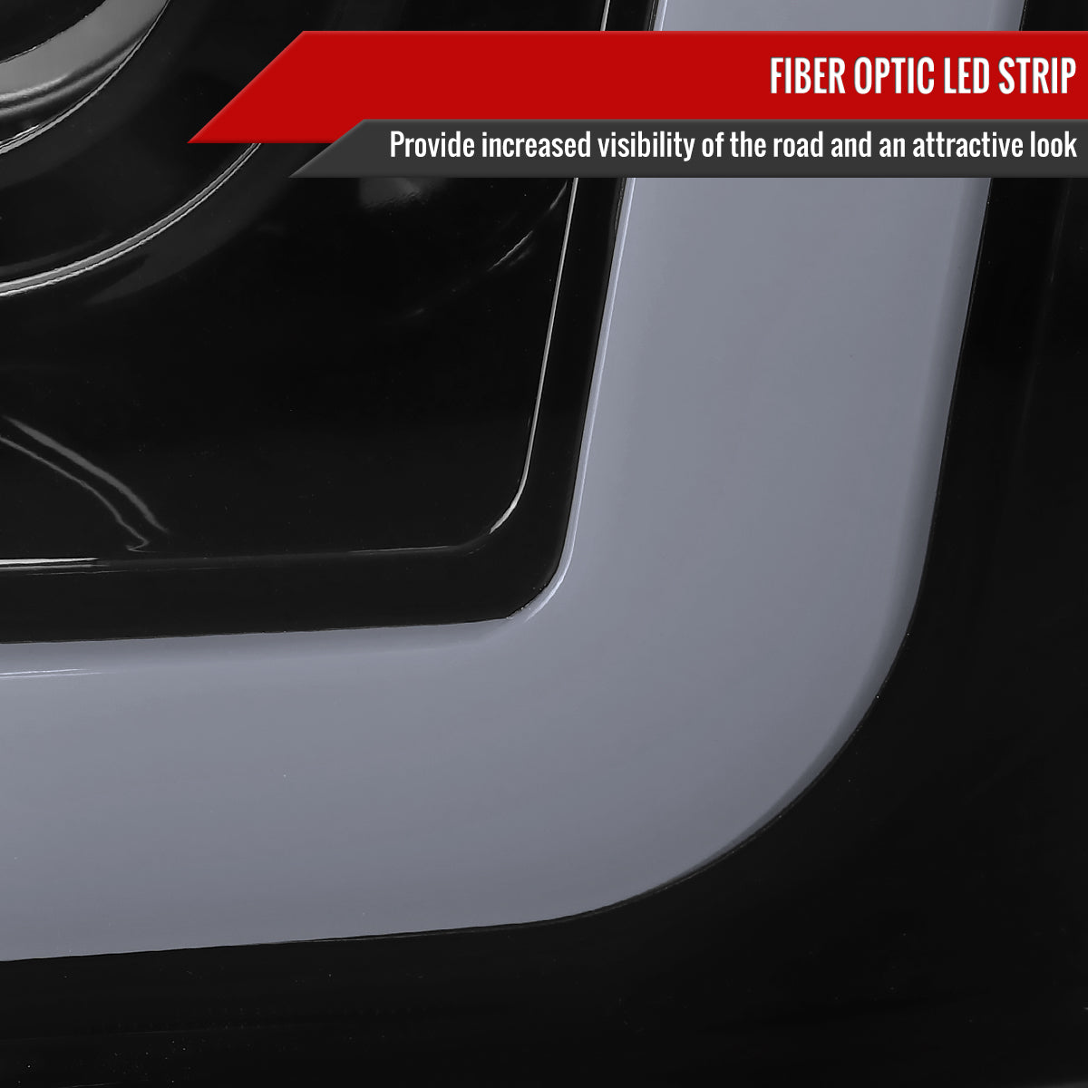 1997-2004 Ford F-150 / 1997-2002 Expedition LED C-Bar Projector Headlights (Glossy Black Housing/Smoked Lens)