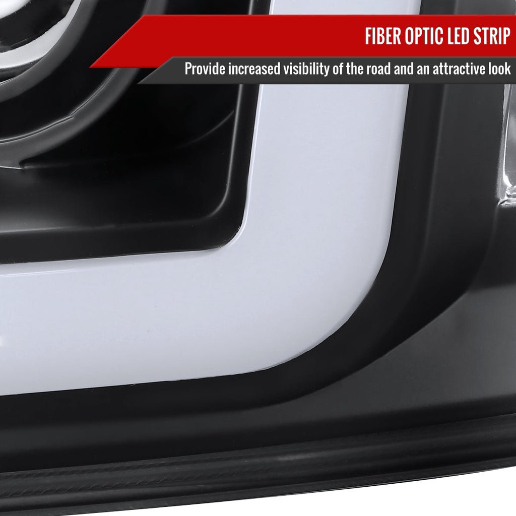 1997-2004 Ford F-150 / 1997-2002 Expedition LED C-Bar Projector Headlights (Black Housing/Clear Lens)