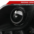 1997-2004 Ford F-150 / 1997-2002 Expedition Projector Headlights w/ SMD LED Light Strip (Matte Black Housing/Clear Lens)