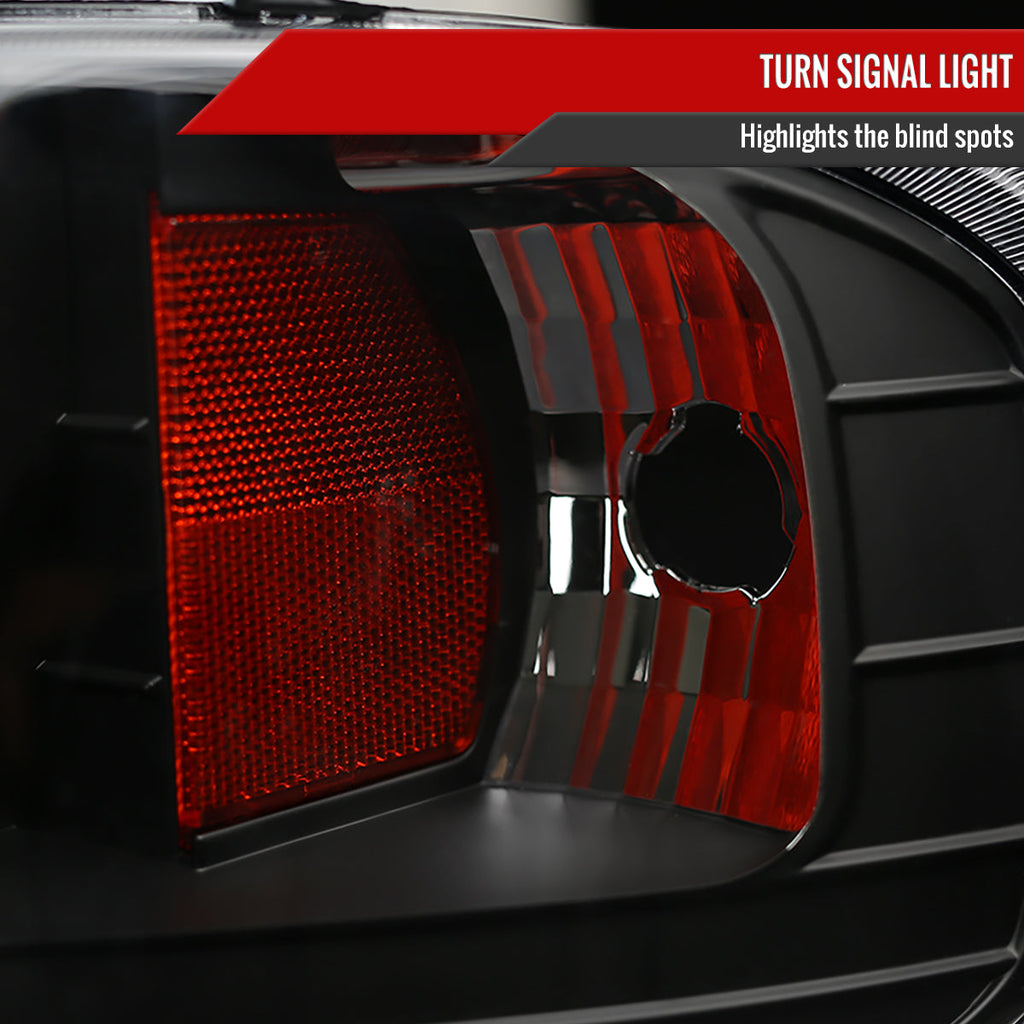1997-2004 Ford F-150 / 1997-2002 Expedition Projector Headlights w/ SMD LED Light Strip (Matte Black Housing/Clear Lens)