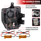 2008-2010 Ford F-250/F-350/F-450/F-550 LED Sequential Turn Signal Bar Projector Headlights (Glossy Black Housing/Smoked Lens)