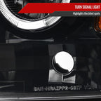 2008-2010 Ford F-250 F-350 F-450 SMD Dual Halo Projector Headlights (Jet Black Housing/Clear Lens)
