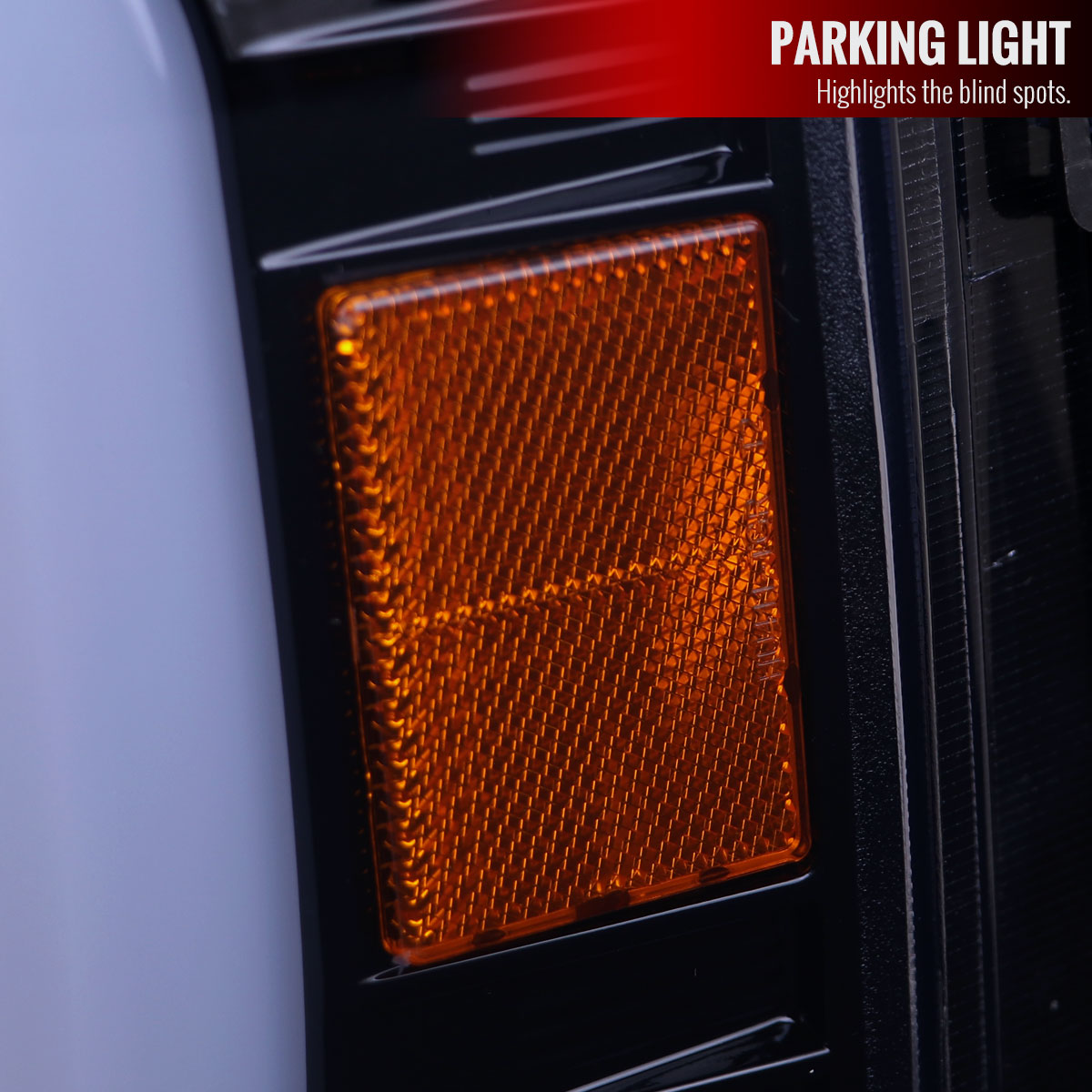 2008-2010 Ford F-250/F-350/F-450/F-550 LED Sequential Turn Signal Bar Projector Headlights (Glossy Black Housing/Smoked Lens)