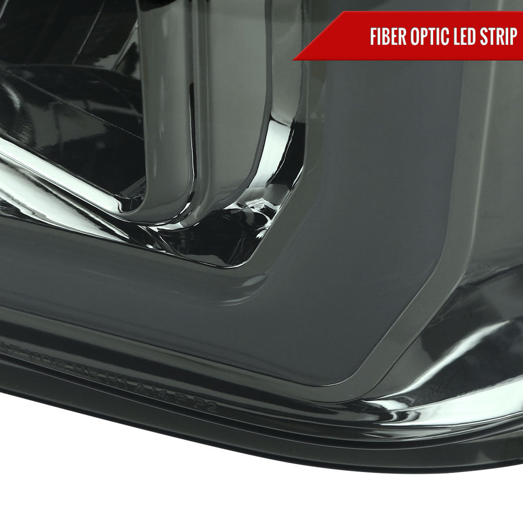 2008-2010 Ford F-250 F-350 F-450 LED C-Bar Projector Headlight (Chrome Housing/Smoked Lens)