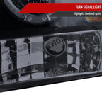 2008-2010 Ford F-250 F-350 F-450 Dual Halo Projector Headlights (Glossy Black Housing/Smoked Lens)