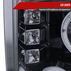 2008-2010 Ford F-250 F-350 F-450 Dual Halo Projector Headlights (Glossy Black Housing/Smoked Lens)