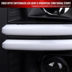 2008-2010 Ford F-250/F-350/F-450/F-550 LED Sequential Turn Signal Bar Projector Headlights (Matte Black Housing/Clear Lens)