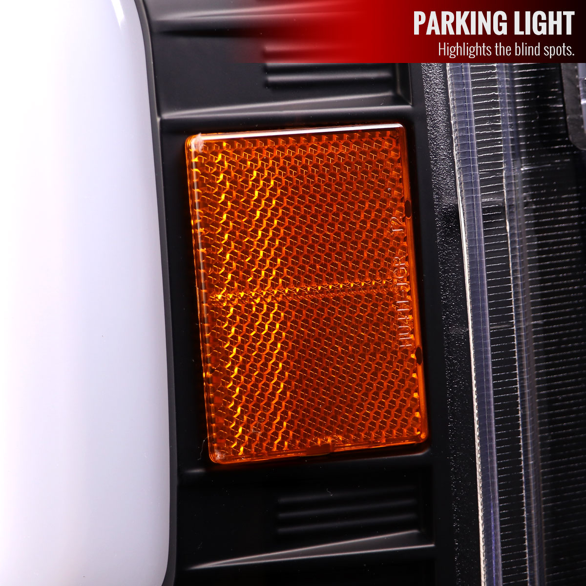 2008-2010 Ford F-250/F-350/F-450/F-550 LED Sequential Turn Signal Bar Projector Headlights (Matte Black Housing/Clear Lens)