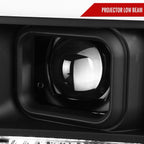 2008-2010 Ford F-250 F-350 F-450 LED C-Bar Projector Headlight (Matte Black Housing/Clear Lens)