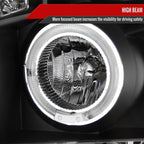 2008-2010 Ford F-250 F-350 F-450 Dual Halo Projector Headlights (Matte Black Housing/Clear Lens)