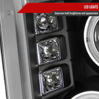 2008-2010 Ford F-250 F-350 F-450 Dual Halo Projector Headlights (Matte Black Housing/Clear Lens)