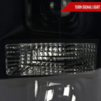 2008-2010 Ford F-250 F-350 F-450 LED C-Bar Projector Headlight (Black Housing/Smoked Lens)