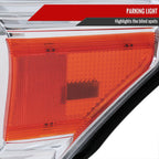 2011-2016 F-250 F-350 F-450 F-550 Dual Halo Projector Headlights w/ LED Turn Signal Lights (Chrome Housing/Clear Lens)