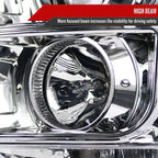 2011-2016 F-250/F-350/F-450/F-550 LED C-Bar Projector Headlights (Chrome Housing/Clear Lens)