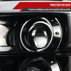 2011-2016 F-250/F-350/F-450/F-550 LED C-Bar Projector Headlights (Jet Black Housing/Clear Lens)