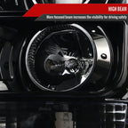 2011-2016 F-250/F-350/F-450/F-550 LED C-Bar Projector Headlights (Jet Black Housing/Clear Lens)