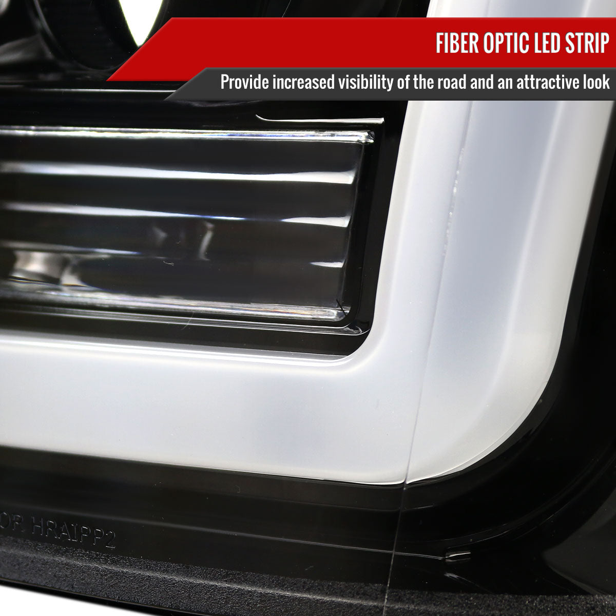 2011-2016 F-250/F-350/F-450/F-550 LED C-Bar Projector Headlights (Jet Black Housing/Clear Lens)