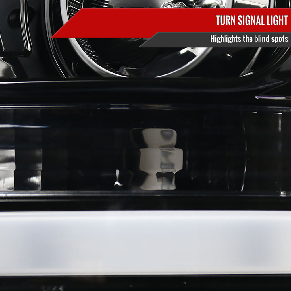 2011-2016 F-250/F-350/F-450/F-550 LED C-Bar Projector Headlights (Jet Black Housing/Clear Lens)