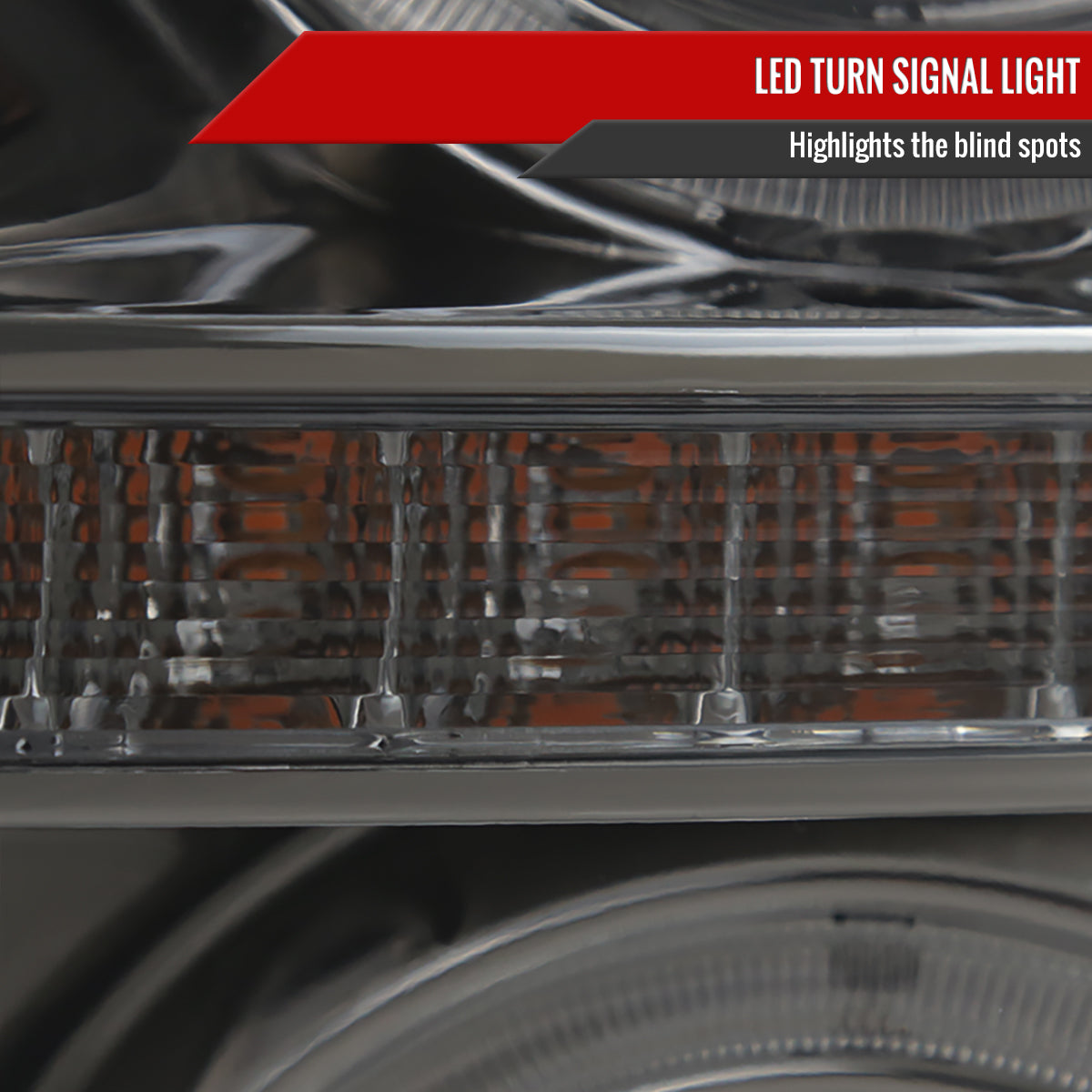 2011-2016 F-250 F-350 F-450 F-550 Dual Halo Projector Headlights w/ LED Turn Signal Lights (Chrome Housing/Smoked Lens)