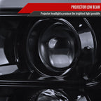2011-2016 F-250/F-350/F-450/F-550 LED C-Bar Projector Headlights (Glossy Black Housing/Smoked Lens)