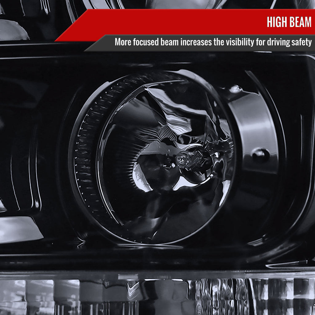 2011-2016 F-250/F-350/F-450/F-550 LED C-Bar Projector Headlights (Glossy Black Housing/Smoked Lens)