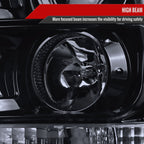 2011-2016 F-250/F-350/F-450/F-550 LED C-Bar Projector Headlights (Glossy Black Housing/Smoked Lens)