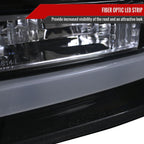 2011-2016 F-250/F-350/F-450/F-550 LED C-Bar Projector Headlights (Glossy Black Housing/Smoked Lens)