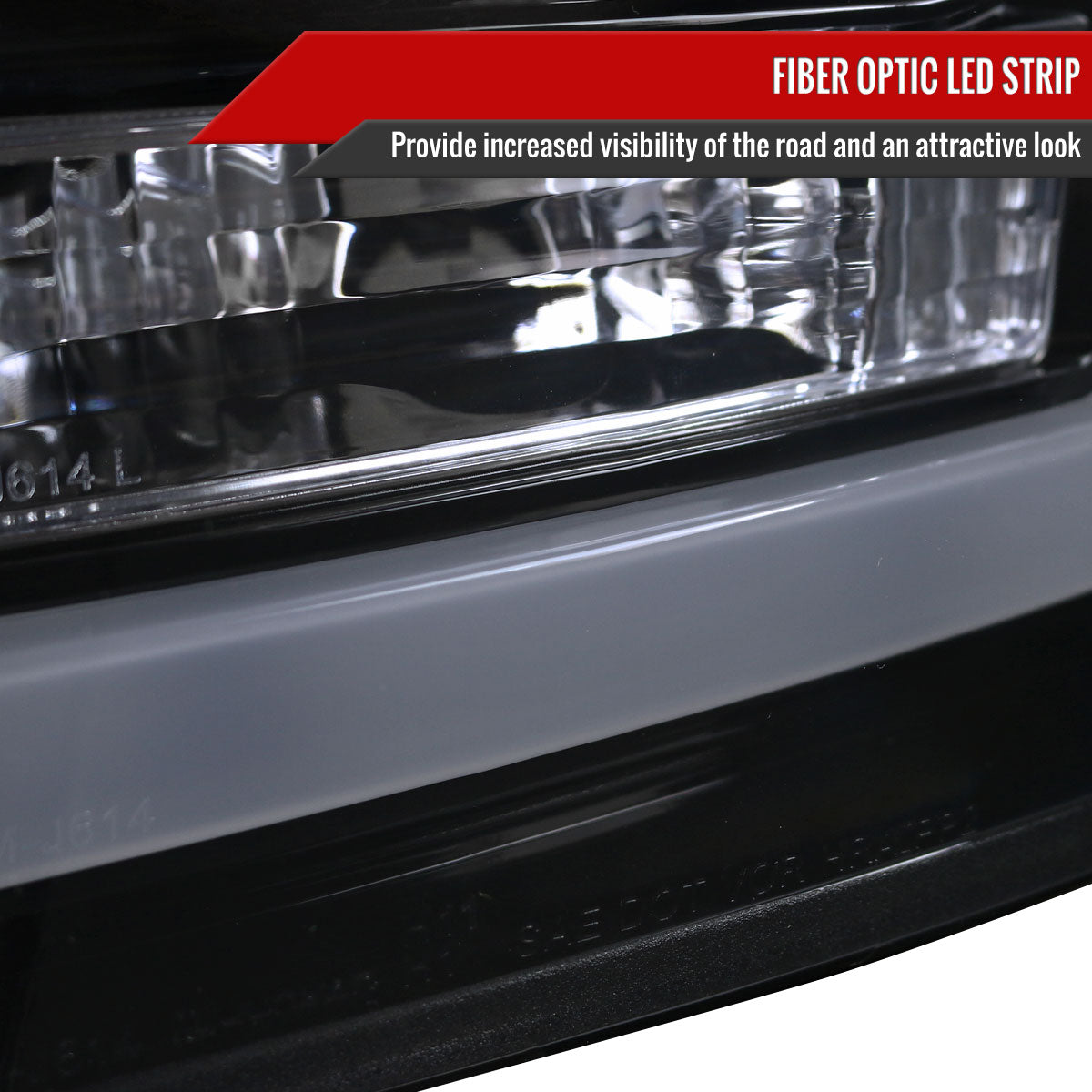 2011-2016 F-250/F-350/F-450/F-550 LED C-Bar Projector Headlights (Glossy Black Housing/Smoked Lens)