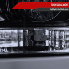 2011-2016 F-250/F-350/F-450/F-550 LED C-Bar Projector Headlights (Glossy Black Housing/Smoked Lens)