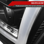 2011-2016 F-250/F-350/F-450/F-550 Super Duty LED C-Bar Projector Headlights (Matte Black Housing/Clear Lens)
