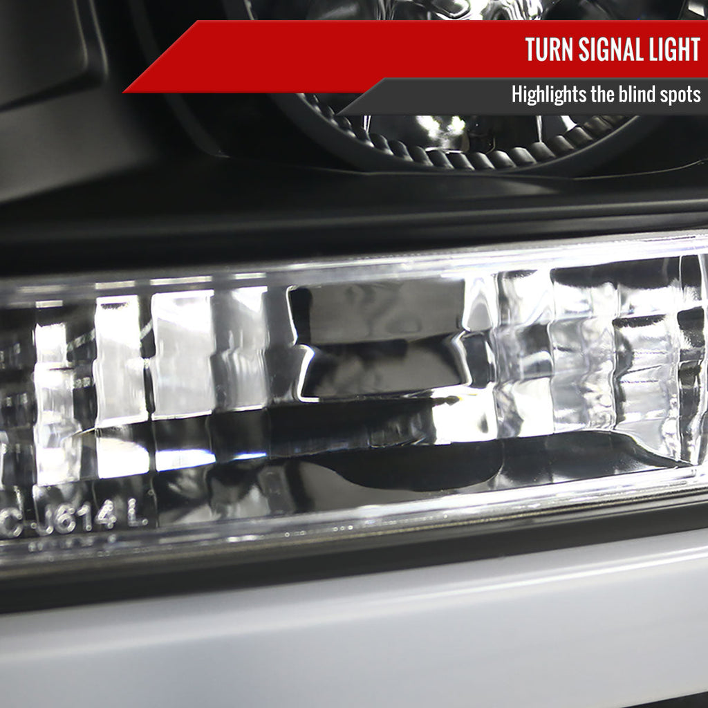 2011-2016 F-250/F-350/F-450/F-550 Super Duty LED C-Bar Projector Headlights (Matte Black Housing/Clear Lens)