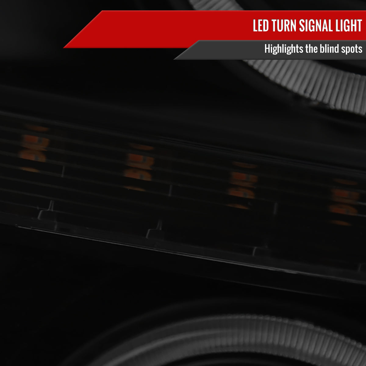 2011-2016 F-250 F-350 F-450 F-550 Dual Halo Projector Headlights w/ LED Turn Signal Lights (Black Housing/Smoked Lens)