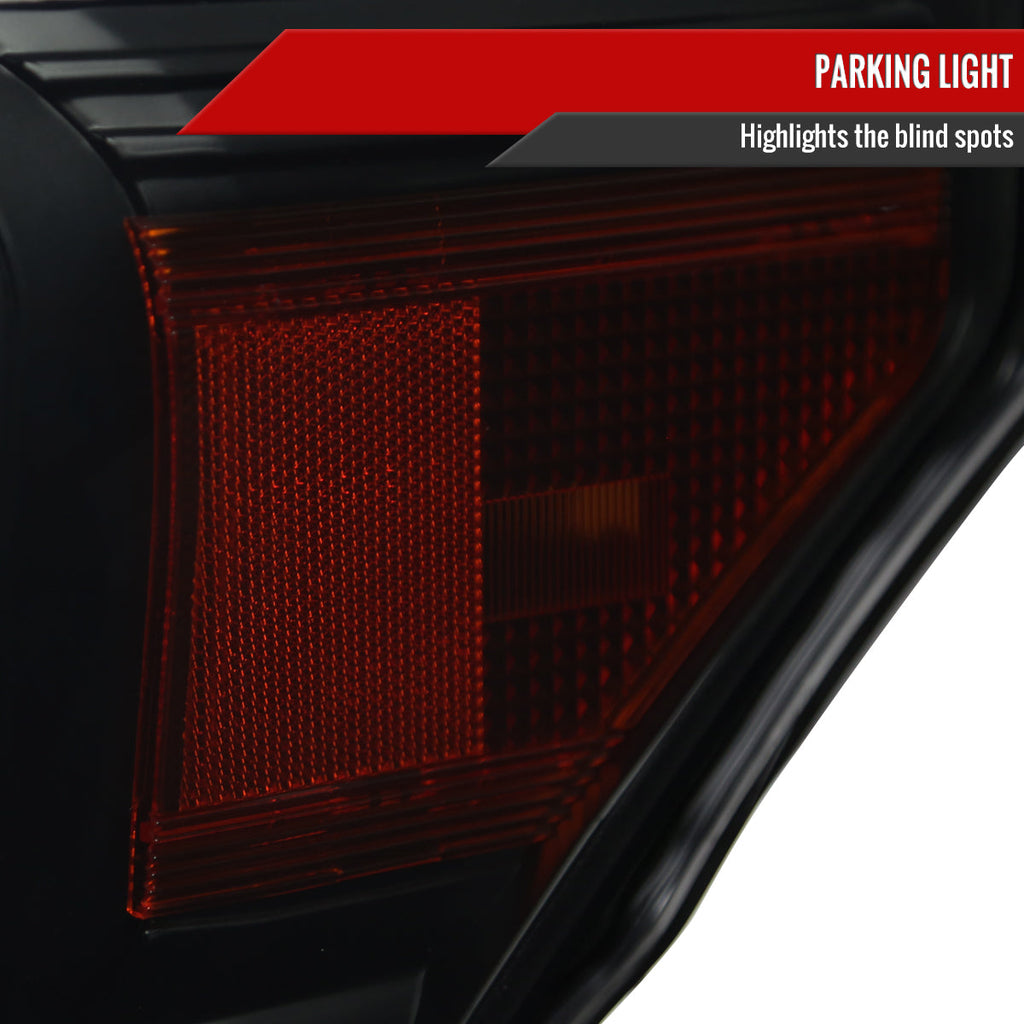 2011-2016 F-250 F-350 F-450 F-550 Dual Halo Projector Headlights w/ LED Turn Signal Lights (Black Housing/Smoked Lens)