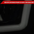 2011-2016 Ford F-250 F-350 F-450 F-550 Switchback Sequential LED C-Bar Projector Headlights (Black Housing/Smoked Lens)