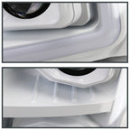 2011-2016 Ford F-250/F-350/F-450/F-550 Switchback Sequential LED C-Bar Projector Headlights (White Housing/Clear Lens)