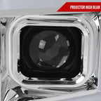 2017-2019 Ford F-250 F-350 F-450 F-550 LED C-Bar Projector Headlights w/ Switchback Sequential Turn Signals (Chrome Housing/Clear Lens)