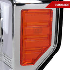 2017-2019 Ford F-250 F-350 F-450 F-550 LED C-Bar Projector Headlights w/ Switchback Sequential Turn Signals (Chrome Housing/Clear Lens)