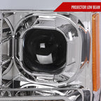 2017-2019 Ford F-250 F-350 F-450 F-550 Switchback LED C-Bar Projector Headlights (Chrome Housing/Clear Lens)