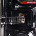 2017-2019 Ford F-250 F-350 F-450 F-550 Switchback LED C-Bar Projector Headlights (Jet Black Housing/Clear Lens)