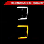 2017-2019 Ford F-250 F-350 F-450 F-550 Switchback LED C-Bar Projector Headlights (Glossy Black Housing/Smoked Lens)