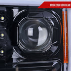 2017-2019 Ford F-250 F-350 F-450 F-550 Switchback LED C-Bar Projector Headlights (Glossy Black Housing/Smoked Lens)