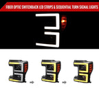 2017-2019 Ford F-250 F-350 F-450 F-550 LED C-Bar Projector Headlights w/ Switchback Sequential Turn Signals (Black Housing/Clear Lens)