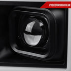2017-2019 Ford F-250 F-350 F-450 F-550 LED C-Bar Projector Headlights w/ Switchback Sequential Turn Signals (Black Housing/Clear Lens)