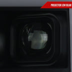 2017-2019 Ford F-250 F-350 F-450 F-550 LED C-Bar Projector Headlights w/ Switchback Sequential Turn Signals (Glossy Black Housing/Smoked Lens)