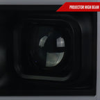 2017-2019 Ford F-250 F-350 F-450 F-550 LED C-Bar Projector Headlights w/ Switchback Sequential Turn Signals (Glossy Black Housing/Smoked Lens)