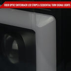 2017-2019 Ford F-250 F-350 F-450 F-550 LED C-Bar Projector Headlights w/ Switchback Sequential Turn Signals (Glossy Black Housing/Smoked Lens)